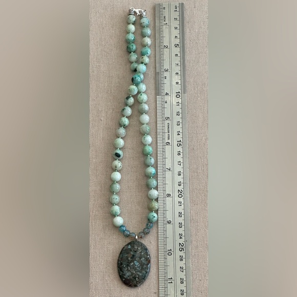 22 inch Chrysocolla gemstone bead necklace NWOT - Picture 13 of 13